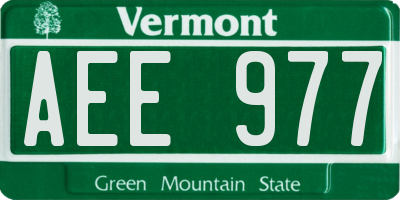 VT license plate AEE977