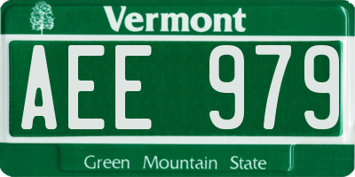 VT license plate AEE979