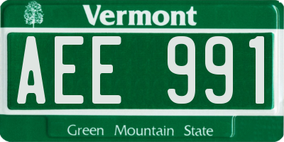 VT license plate AEE991
