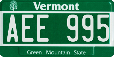 VT license plate AEE995