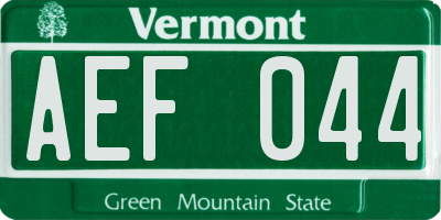 VT license plate AEF044