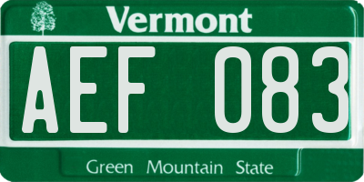 VT license plate AEF083