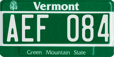 VT license plate AEF084