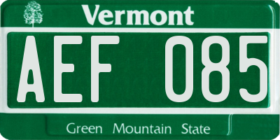 VT license plate AEF085
