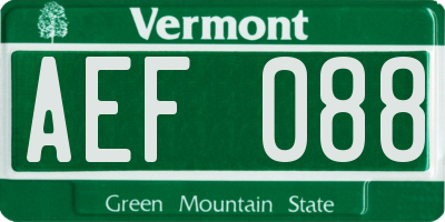 VT license plate AEF088