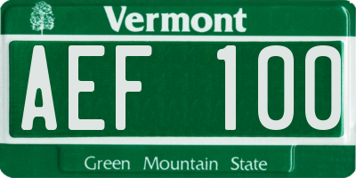 VT license plate AEF100