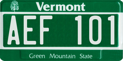 VT license plate AEF101