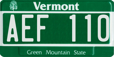 VT license plate AEF110