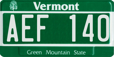 VT license plate AEF140