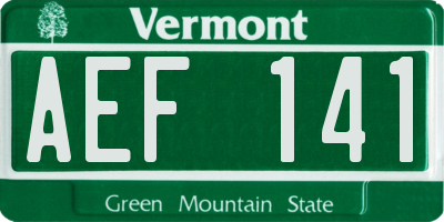 VT license plate AEF141
