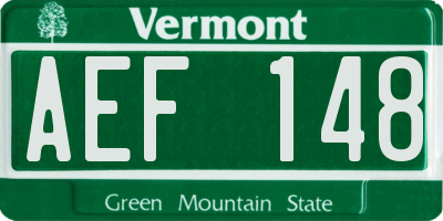 VT license plate AEF148