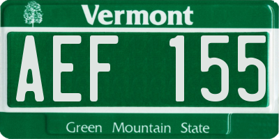 VT license plate AEF155