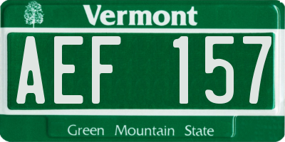 VT license plate AEF157