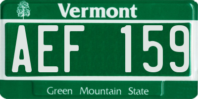 VT license plate AEF159