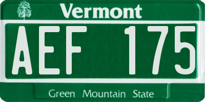 VT license plate AEF175