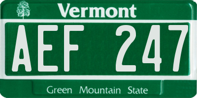 VT license plate AEF247