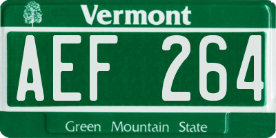 VT license plate AEF264