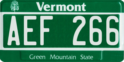 VT license plate AEF266