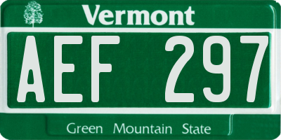 VT license plate AEF297
