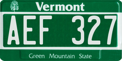 VT license plate AEF327