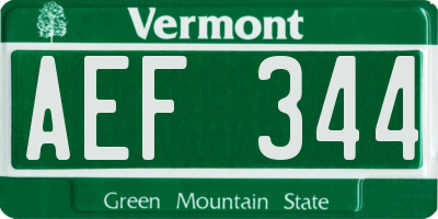 VT license plate AEF344