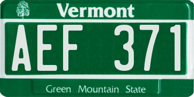 VT license plate AEF371