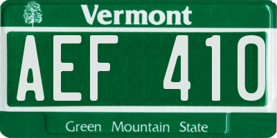VT license plate AEF410