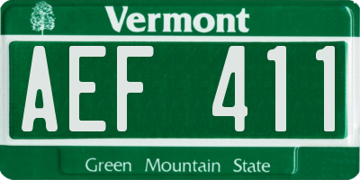 VT license plate AEF411