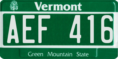 VT license plate AEF416