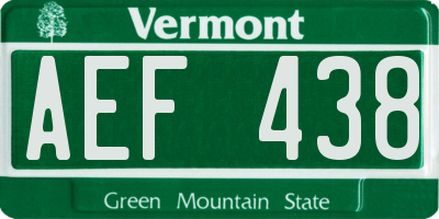 VT license plate AEF438