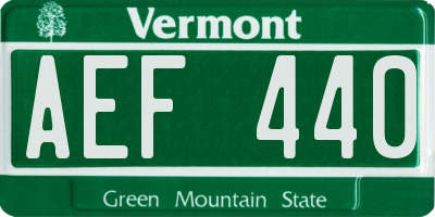 VT license plate AEF440