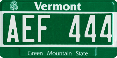 VT license plate AEF444