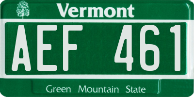 VT license plate AEF461