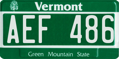 VT license plate AEF486
