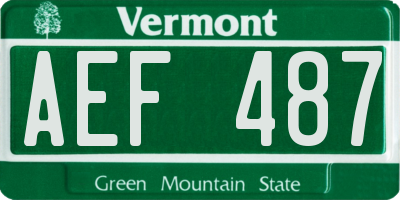 VT license plate AEF487