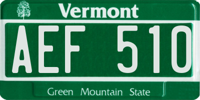VT license plate AEF510