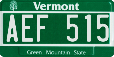 VT license plate AEF515