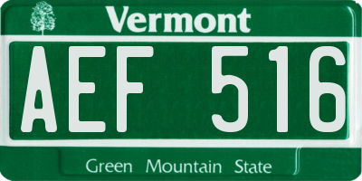 VT license plate AEF516