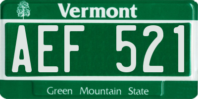 VT license plate AEF521