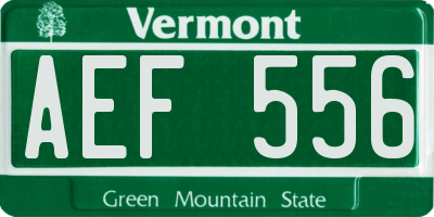 VT license plate AEF556