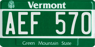 VT license plate AEF570