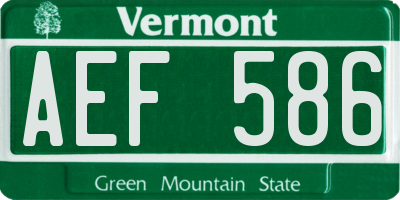 VT license plate AEF586
