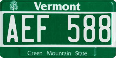 VT license plate AEF588