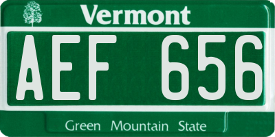 VT license plate AEF656