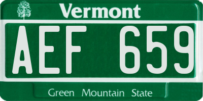 VT license plate AEF659