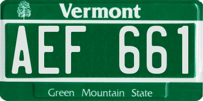VT license plate AEF661