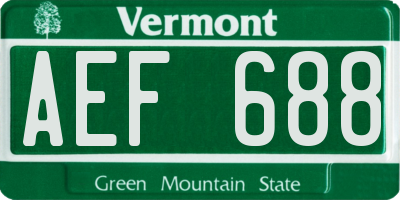 VT license plate AEF688
