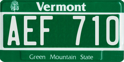 VT license plate AEF710