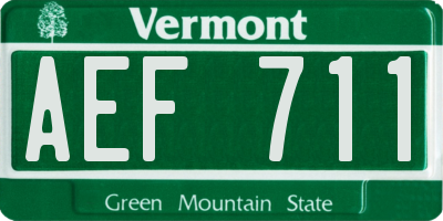 VT license plate AEF711