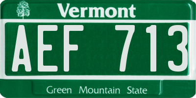 VT license plate AEF713